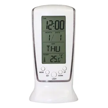 Dijital Takvim Sıcaklık LED dijital alarmlı saat Saat Mavi arka ışık ile Elektronik Takvim Termometre Led Saat