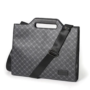 Iş Evrak Çantası Erkekler için Deri ipad saklama çantası Lüks Tasarımcı Ekose postacı çantası Moda Erkek Çalışma Ofisi dizüstü bilgisayar çantası
