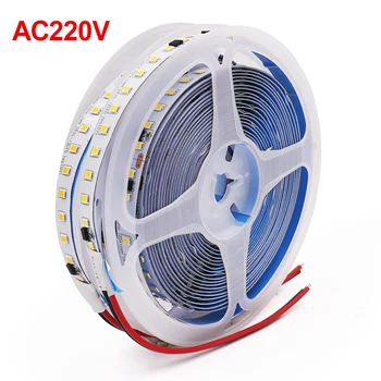 AC 220V LED Şerit IP67 Su Geçirmez Mühendislik Lambası Doğal Beyaz 4000K 6000K 3000K 2835 120 leds/m Esnek Bant led ışık 5m