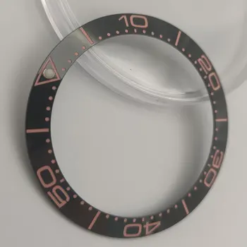 38MM Siyah Steril Seramik Çerçeve Siyah İşaretleri Eklemek Fit 40MM Saat Durumda ALT Otomatik erkek saati Aydınlık Nokta