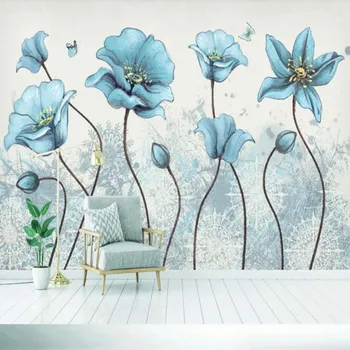 Vintage Çiçek Duvar Stereo salon için Basılı Fotoğraf duvar Kağıtları Duvar Duvar resimleri 3D Nordic duvar Kağıdı Duvar Kağıdı Rulo Duvar Dekor 