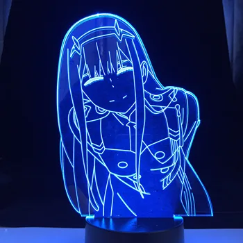 Sıfır İki Şekil Masa 3D lamba ışığı Anime Waifu Hediye Sevgilim Franxx İçinde Sıfır İki Lamba Yatak ODASI Dekor için LED Gece Lambası