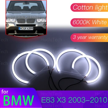 Melek gözler kiti 6000L pamuk beyaz Halo halka ışık BMW E83 X3 2003-2010 için