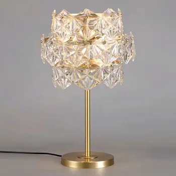 Kristal Lüks LED masa lambaları Mermer Postmodern Yaratıcı Masa Aydınlatma Yatak Odası Başucu Tasarımcı Dekorasyon AC90V-260V