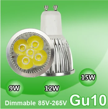 Süper parlak 9 W 12 W 15 W GU10 LED ampuller ışık 110 V 220 V kısılabilir Led spot sıcak / soğuk beyaz doğal beyaz lambalar