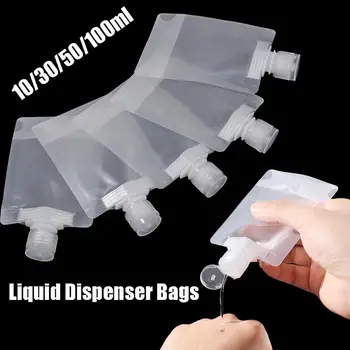 10 ADET Şampuan saklama çantası 30/50/100ml Sabun Kozmetik Sıvı Bölme Çantası Seyahat Sıkılabilir Losyon Tuvalet depolama şişesi