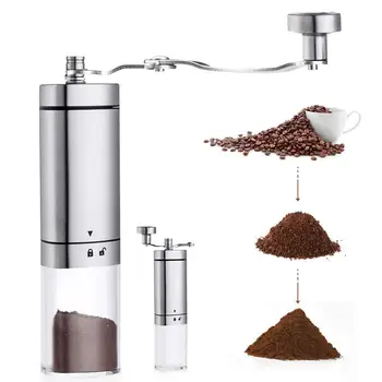 Manuel Kahve Değirmeni Mini Paslanmaz Çelik El Yapımı Kahve Çekirdeği Çapak Değirmenleri Değirmen Mutfak Aracı Değirmenleri Kahve Aksesuarları