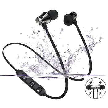 Manyetik kablosuz bluetooth Kulaklık Stereo Spor Su Geçirmez Kulaklıklar Kablosuz Kulak içi mikrofonlu kulaklık Orijinal Ücretsiz kargo