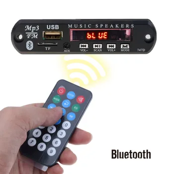 Kablosuz Bluetooth 5 V 12 V MP3 WMA Dekoder Kurulu MP3 Çalar Araç Ses USB TF FM Radyo Modülü İçin araba