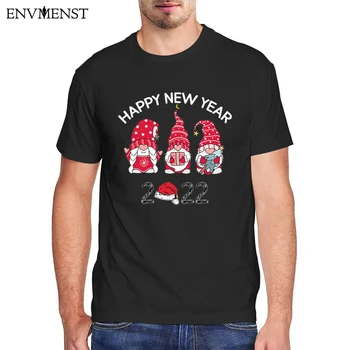 Mutlu Yeni Yıl 2022 Merry Christmas Pamuk Vintage erkek Tişört Cüceler Noel Aile Eşleştirme Grafik Büyük Boy T Shirt