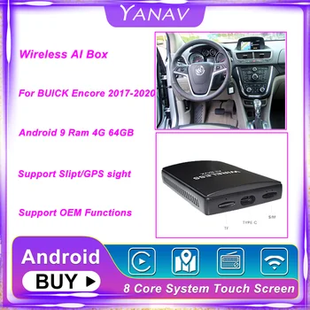 Carplay Kablosuz Aı Kutusu Çift Bluetooth Android 9 BUİCK Encore 2017-2020 İçin Oto Araba Radyo Multimedya Oynatıcı Akıllı Kutusu HDMI