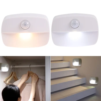 Yatak odası için Duvar Lamba İnsan Vücudu Kızılötesi Sensörü Gece Işık Dolap Dolap Işıklar LED Merdiven Tuvalet