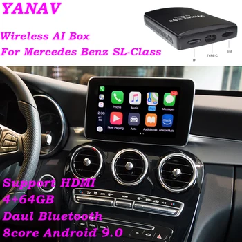 Carplay Kablosuz Aı Kutusu Android Mercedes Benz SL Sınıfı 2017-2020 Android Oto araba Radyo Multimedya Oynatıcı Akıllı Kutusu HDMI