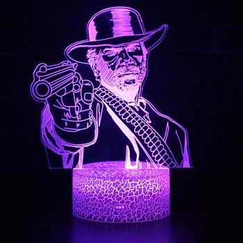 Vahşi Escort Serisi 3D LED gece ışığı Uzaktan Kumanda Renkli Dokunmatik Soyut Sanatçı Grafik Karikatür Atmosfer Lamba USB Rgb