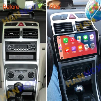 Android Araba Radyo Multimedya Oynatıcı Stereo Peugeot 307 İçin 307CC 307SW 2002-2013 Araba sesli GPS Navigasyon Çift Din DAB RDS