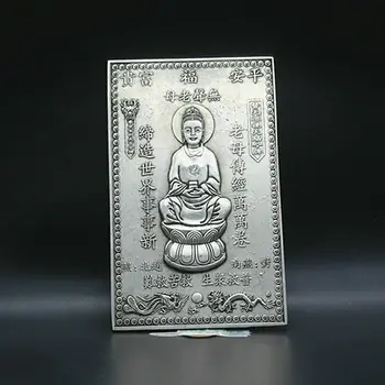 Çin'in Eski Tibet Gümüş Bakır Sessiz Eski Desen Anne Buda Ekran Kolye Oyma 