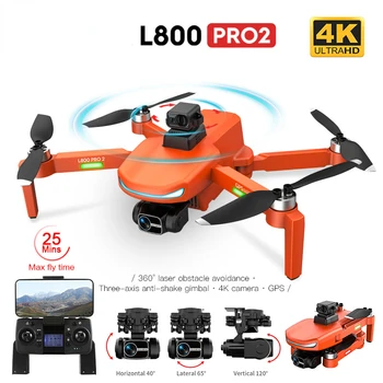 L800 Pro 2 Drone 4K Profesyonel FPV Kamera İle 3-Axis Gimbal 5G WİFİ Drone Engellerden Kaçınma fırçasız motor rc dört pervaneli helikopter