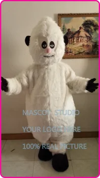 maskot Peluş Beyaz Kardan Adam Kar Canavar Maskot Kostüm Yetişkin Boyutu Kıyafet Suit Kış Tatil Buz Dünya