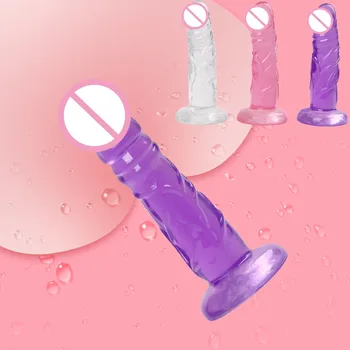 Erotik Yumuşak Silikon Yapay Penis Gerçekçi kurşun vibratör Anal Plug Yapay Penis Askısı Büyük Penis Vantuz Oyuncak Yetişkin Seks Oyuncakları kadın için