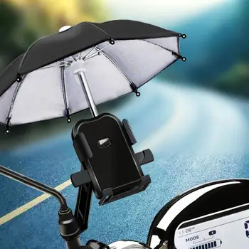 1 Adet Motosiklet Cep Telefonu Navigasyon Braketi Küçük Şemsiye Yağmur Geçirmez Güneş Koruyucu Güneşlik Bisiklet Dekorasyon Şemsiye