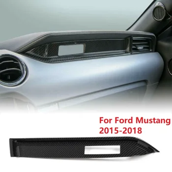 ABS Karbon Fiber Siyah Araba İç Co-pilot Dashboard Kapak Trim Ford Mustang 2015-2018 İçin