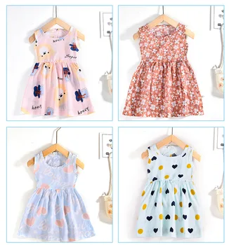 Karikatür Kız Elbise Çocuk A-Line Prenses Etek Nokta Tarzı 2022 Moda yaz elbisesi Rahat Tarzı Çocuk Etek 2-10Y