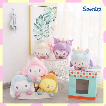 Sanrio Unicorn Peluş Kolye Orijinal Sevimli Kız Kalp Hello Kitty Kuromi Benim Melody Cinnamoroll Purin Peluş Bebek çocuk hediyeleri