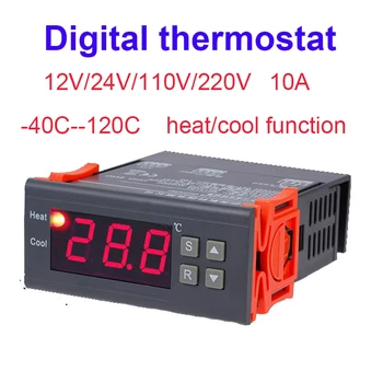 Dijital termostat sıcaklık kumandası akvaryum termal regülatörü kuluçka ısı/ soğutma fonksiyonu 10A 110V/220V --40C--120C