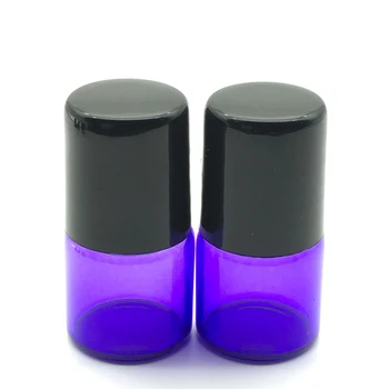 3 adet Parfüm örnek 1ml Mor-Mavi Renk Rulo Şişe Uçucu Yağlar için Şişeler üzerinde rulo Doldurulabilir Deodorant Kapları