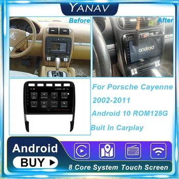 Porsche Cayenne 2002-2011 için 128G Android 10.0 Autoradio Araba Radyo Multimedya Oynatıcı Stereo BT DVD Carplay WİFİ GPS Navigasyon
