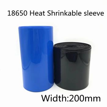 PVC ısı borusu Shrink 200mm Genişlik Mavi Siyah yeşil Daralan kablo kılıfı Kılıf paketi kapak için 18650 Lityum Pil streç film