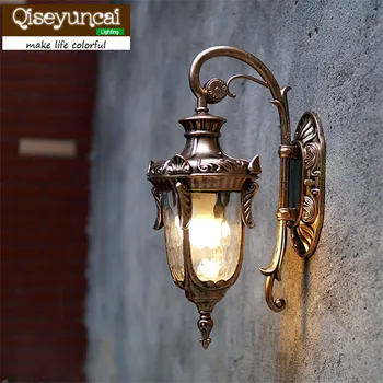 Qiseyuncai Avrupa dış duvar lambası retro koridor villa LED dış duvar ışık su geçirmez dış duvar lambası bahçe lambası