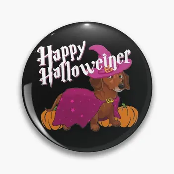 Mutlu Halloweenie Doxie Dachshund Köpek Wi Özelleştirilebilir Yumuşak Düğme Pin Takı Yaratıcı Sevimli Metal Yaka Rozeti Moda Giyim