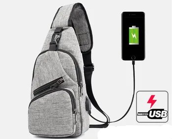 HUANILAI Crossbody Çanta Göğüs Çanta erkek postacı çantası USB Şarj erkek Çanta omuz çantaları