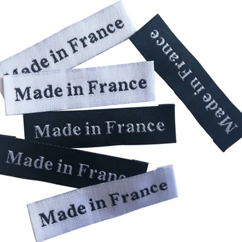 Ücretsiz Kargo 100 adet/grup Fransa'da Yapılan Giyim Etiketleri Garmenthandmade Etiketleri Fransa'da Yapılan Dokuma Etiket Özel Dikiş Etiket