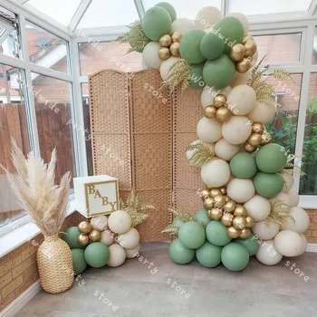 97 adet Avokado Yeşil Balonlar Çocuklar İçin Bebek Duş Balonlar Garland Kemer kiti Seti Düğün Doğum Günü Balonlar Parti Dekorasyon