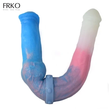 FRKO Fantezi Çift Yapay Penis Gerçekçi Hayvan Penis Yetişkin Seks Oyuncakları Kadınlar İçin Klitoral Stimülatörü Kadın Mastürbasyon Anal Plug