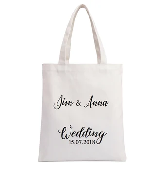 100 adet Özel Baskı Logosu Serigrafi Baskılı Rahat Tuval Bej Pamuklu Çanta Düğün Şirketi alışveriş çantası Moda Kanvas Çanta