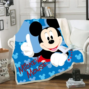 Disney 3D Mickey Minnie Mouse Sevimli Serisi Baskılı Konfor Yumuşak Yün Battaniye Genç Yetişkin seyahat battaniyesi yatak battaniyesi