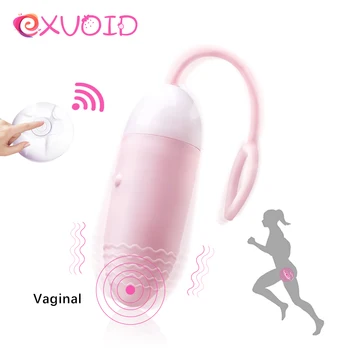 EXVOID Vajinal Topları Vibratör Yumurta Vibratör Silikon Uzaktan Kumanda Şarj Edilebilir Kablosuz bayanlara Seks Oyuncak Klitoris Stimülatörü