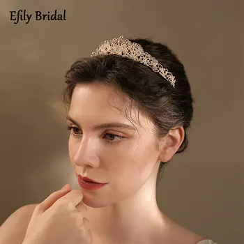 Efily Rhinestone Saç Taç Kadınlar için Düğün saç aksesuarları gelin tacı Vintage Takı Gelin Başlığı Balo Nedime Hediye