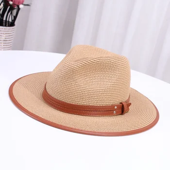 Yaz Şapka Kadın Erkek Panama Hasır Şapka Yaz plaj şapkaları Fedora UV Güneş Koruma Femme