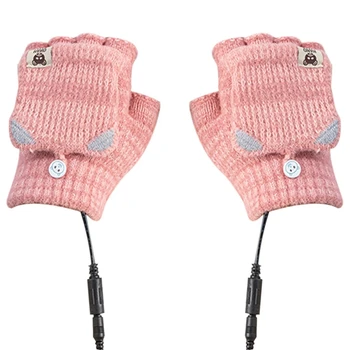 Sıcak Kf-USB ısıtmalı eldiven kış kadın örme elektrikli ısıtmalı eldiven yıkanabilir kapalı veya açık sıcak Mitten