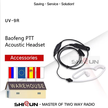 Baofeng Walkie Talkie PTT Radyolar Akustik Kulaklık UV - 9R Pro UV-9R Artı BF-9700 BF-A58 UV-5S GT-3WP BF-A58 Hava Tüpü Kulaklık Mikrofon