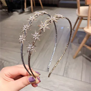 Moda Zarif bayan Kristal çiçekler saç çember saç aksesuarları Kadın Kızlar El Yapımı saç bandı Hairbands şapkalar