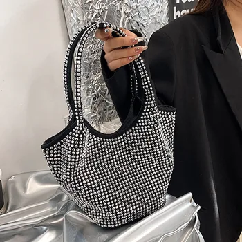 Yüksek Kaliteli Bayan alışveriş el çantaları Elmas İle 2022 Yeni Tasarımcı Trendi kadın omuz çantaları Rahat Marka Üst Kolu Çanta