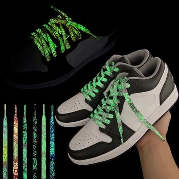 1 Çift Aydınlık Ayakabı Kaliteli Floresan Ayakkabı Bağcığı Sneakers için Düz Danteller gece glow Ayakkabı Bağı Ayakkabı Dizeleri 120/140/160 CM